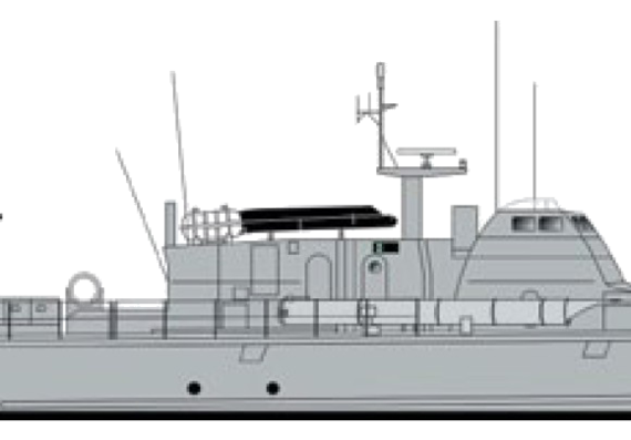Корабль TCG Kasirga [Fast Attack Boat] Turkey - чертежи, габариты, рисунки